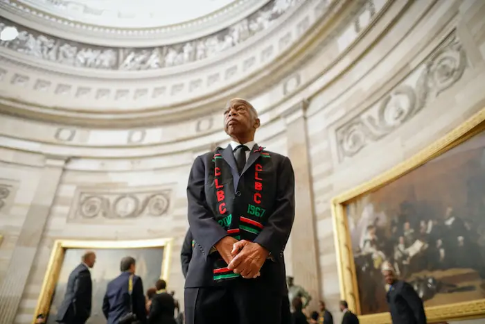 A photo of Rep. John Lewis waiting to attend the memorial services for Rep. Elijah Cummings in 2019.